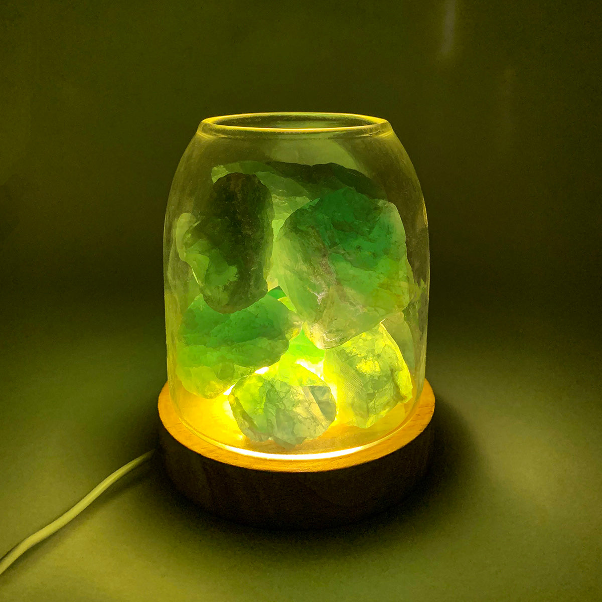 AURORA 2 Crystal Light | Essential Oil Diffusing | Natural Quartz 500g | Amethyst / Green Calcite-5