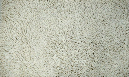 DaDa Bedding Vanilla Ivory White Shaggy Soft Chenille Noodle Carpet Rug Bath Mat-1
