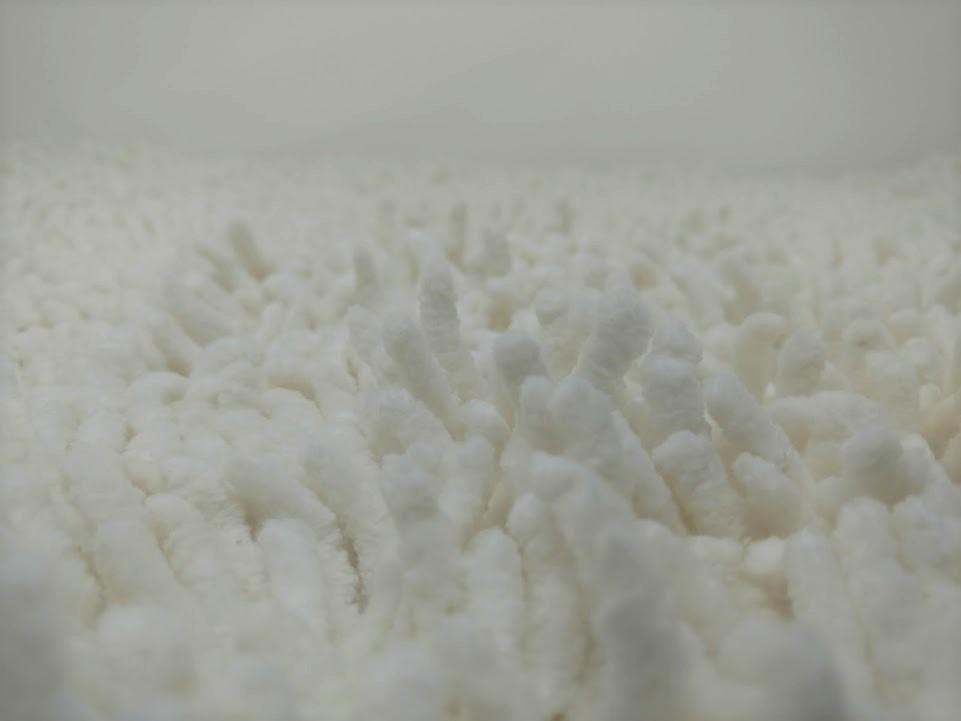 DaDa Bedding Vanilla Ivory White Shaggy Soft Chenille Noodle Carpet Rug Bath Mat-2