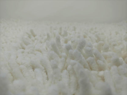 DaDa Bedding Vanilla Ivory White Shaggy Soft Chenille Noodle Carpet Rug Bath Mat-2