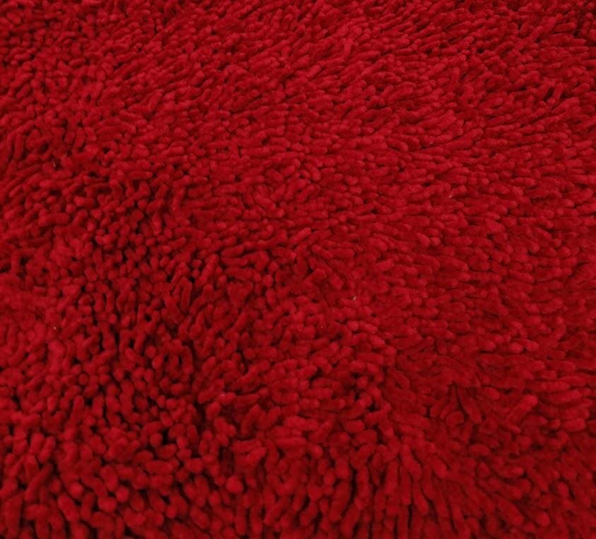 DaDa Bedding Burgundy Red Shaggy Soft Chenille Noodle Carpet Rug Bath Mat-1