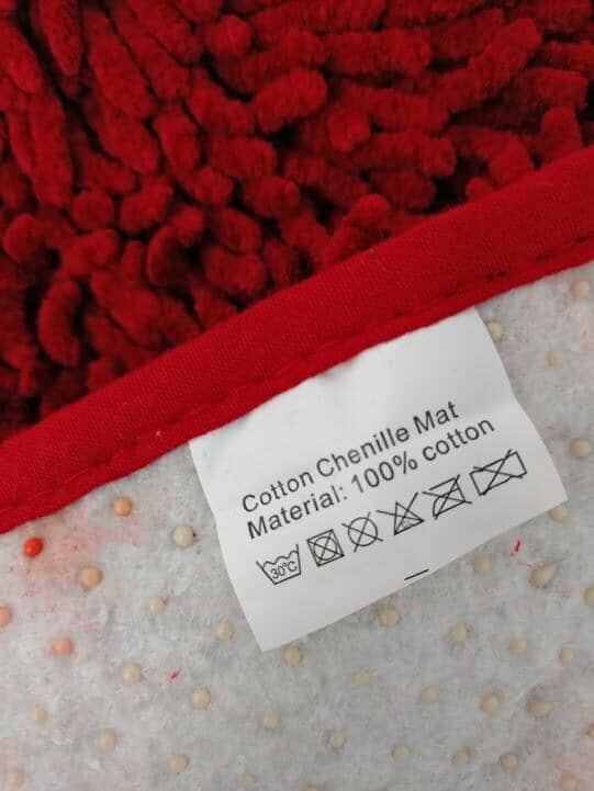 DaDa Bedding Burgundy Red Shaggy Soft Chenille Noodle Carpet Rug Bath Mat-4