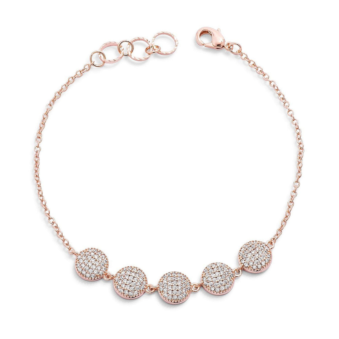 0.8ct CZ Rose Goldtone Pave Disc Bracelet-0