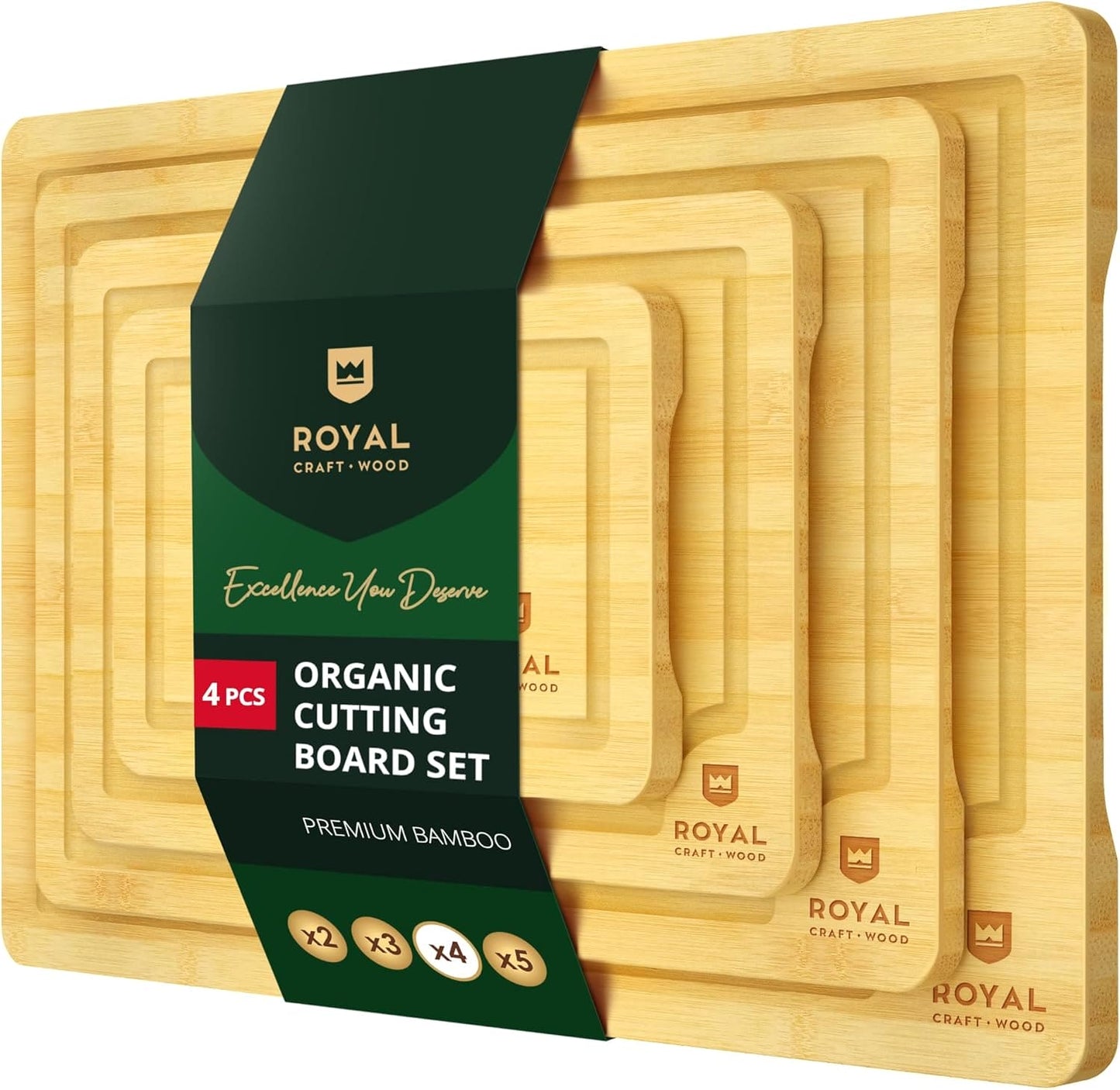 Cutting Board Set of 4, Bamboo-0
