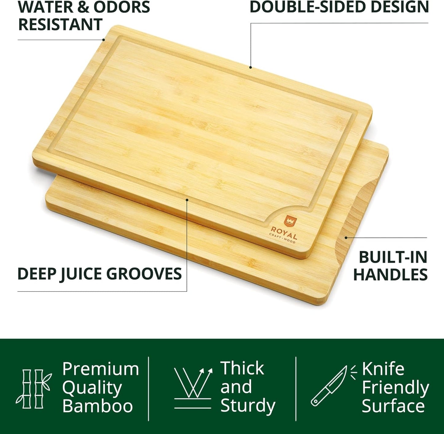 Cutting Board Set of 4, Bamboo-3