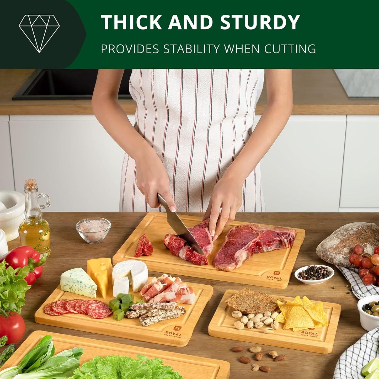 Cutting Board Set of 4, Bamboo-4