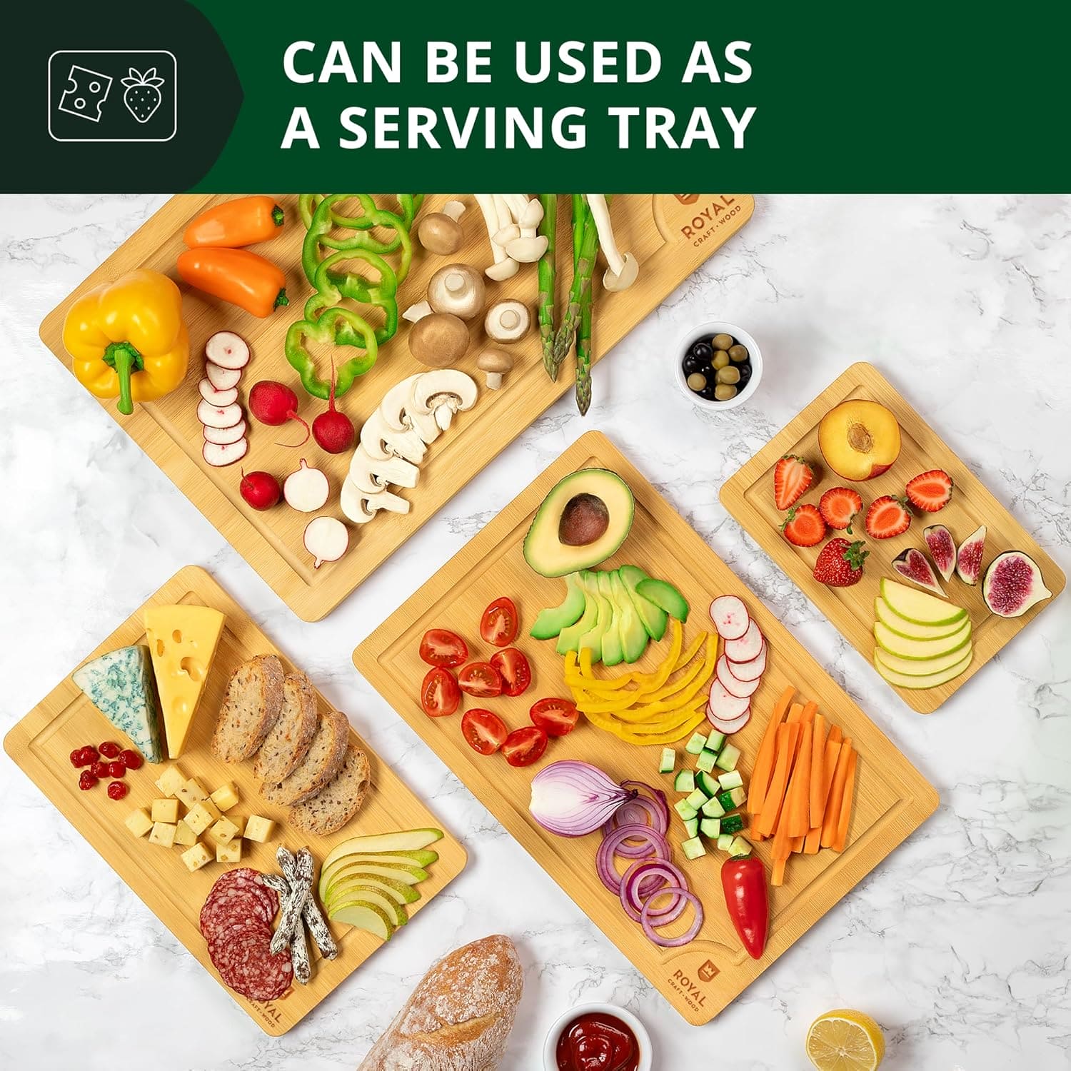 Cutting Board Set of 4, Bamboo-6