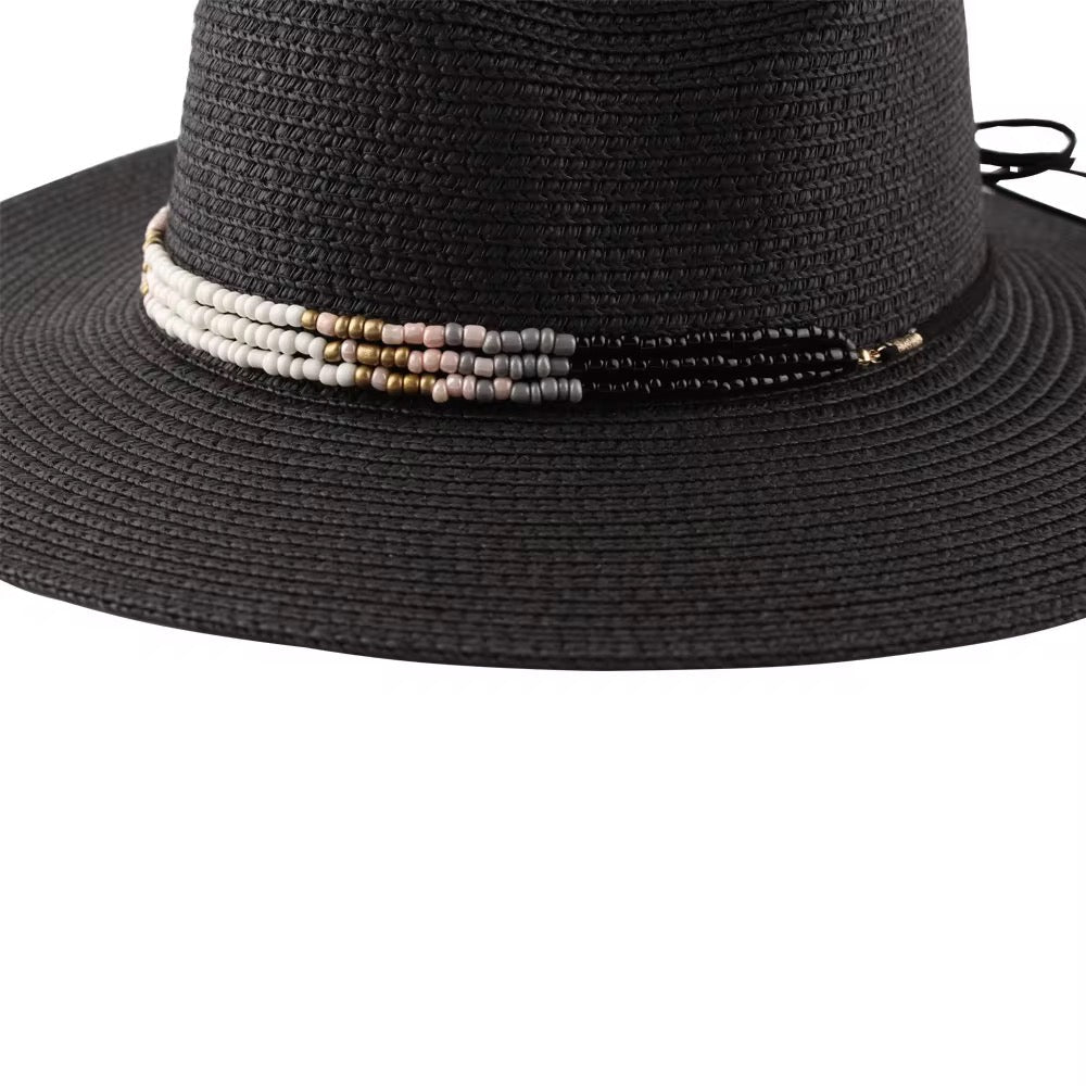 Beyond Straw Fedora Hat-Black-1
