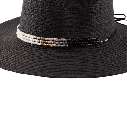 Beyond Straw Fedora Hat-Black-1