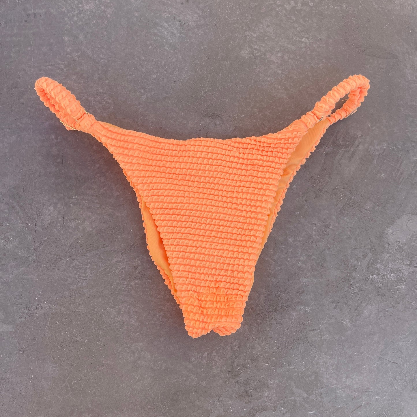 Energy Orange Textured Tanga Bikini Bottom-1