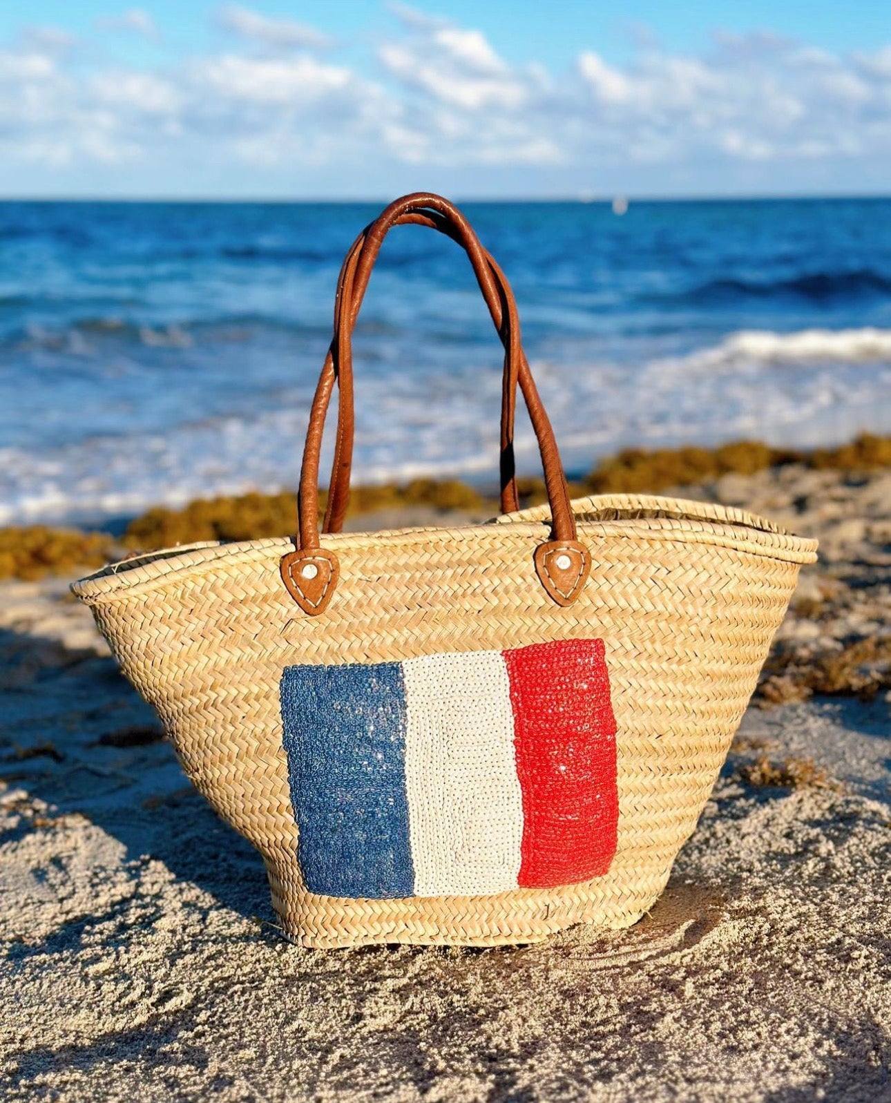 French Flag Custom Large Blue White and Red Basket-0