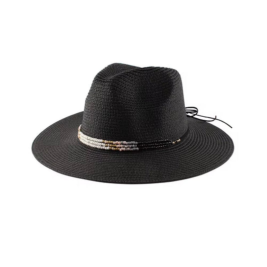 Beyond Straw Fedora Hat-Black-0