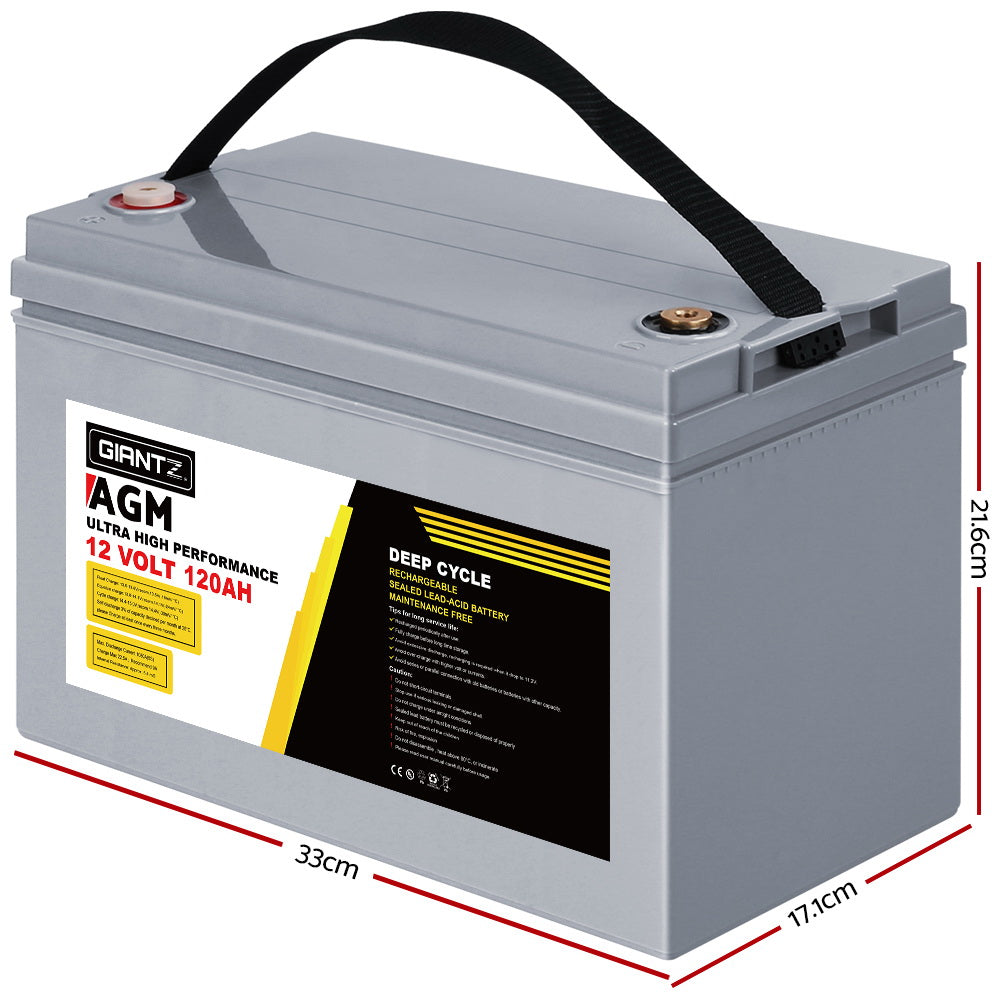 NNEDSZ AGM Deep Cycle Battery 12V 120Ah Marine Sealed Power Portable Box Sola-1