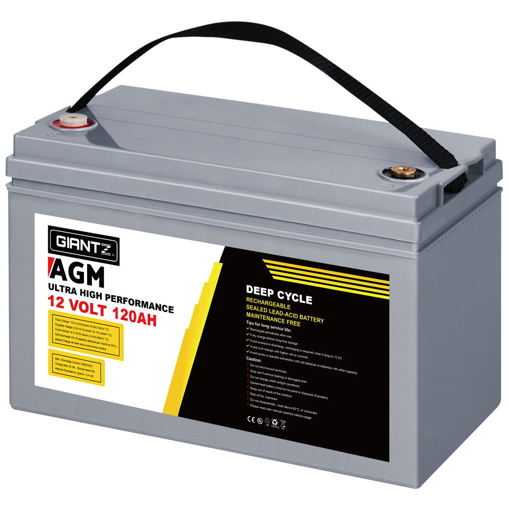NNEDSZ AGM Deep Cycle Battery 12V 120Ah Marine Sealed Power Portable Box Sola-2