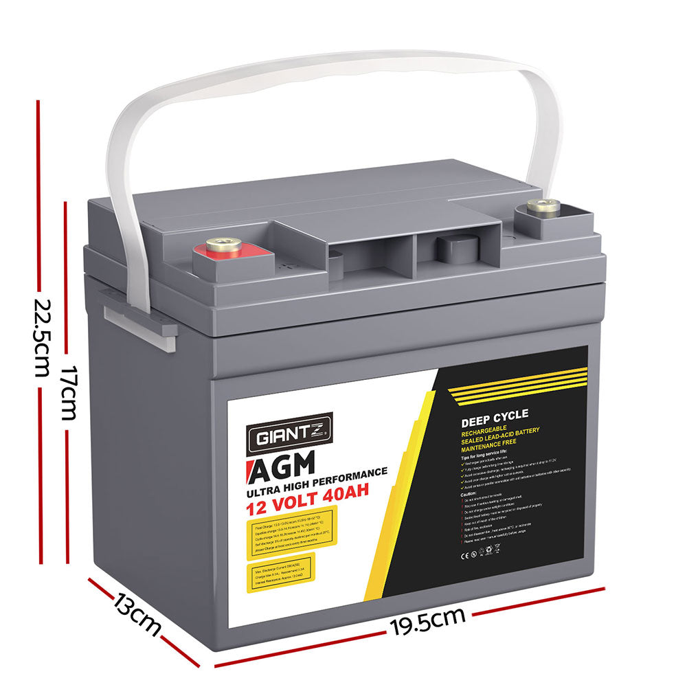 NNEDSZ Battery 12V 40Ah Deep Cycle Box Portable Solar Caravan Camping-1