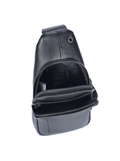 Marsupio da uomo In Vera pelle Made in Italy 18x33x7 cm-4