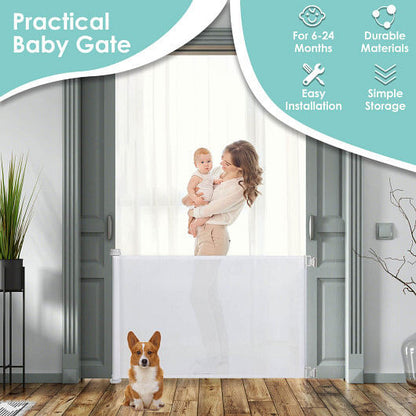 33 Inch Tall Retractable Mesh Safety Gate for Indoor and Outdoor Use-3