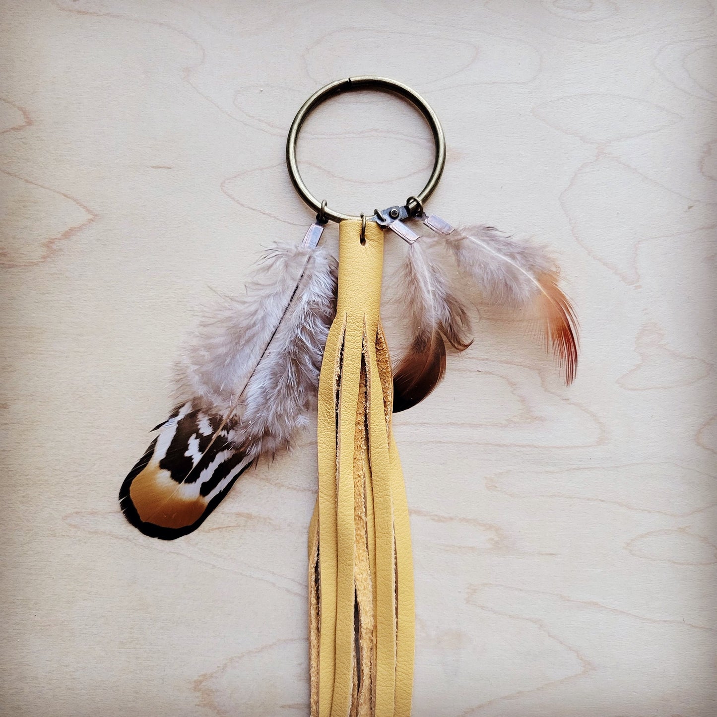 Boho Western Boot Bling Charm with Leather Fringe 500d-0