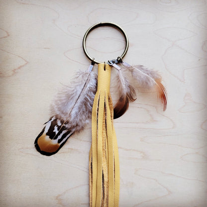 Boho Western Boot Bling Charm with Leather Fringe 500d-0