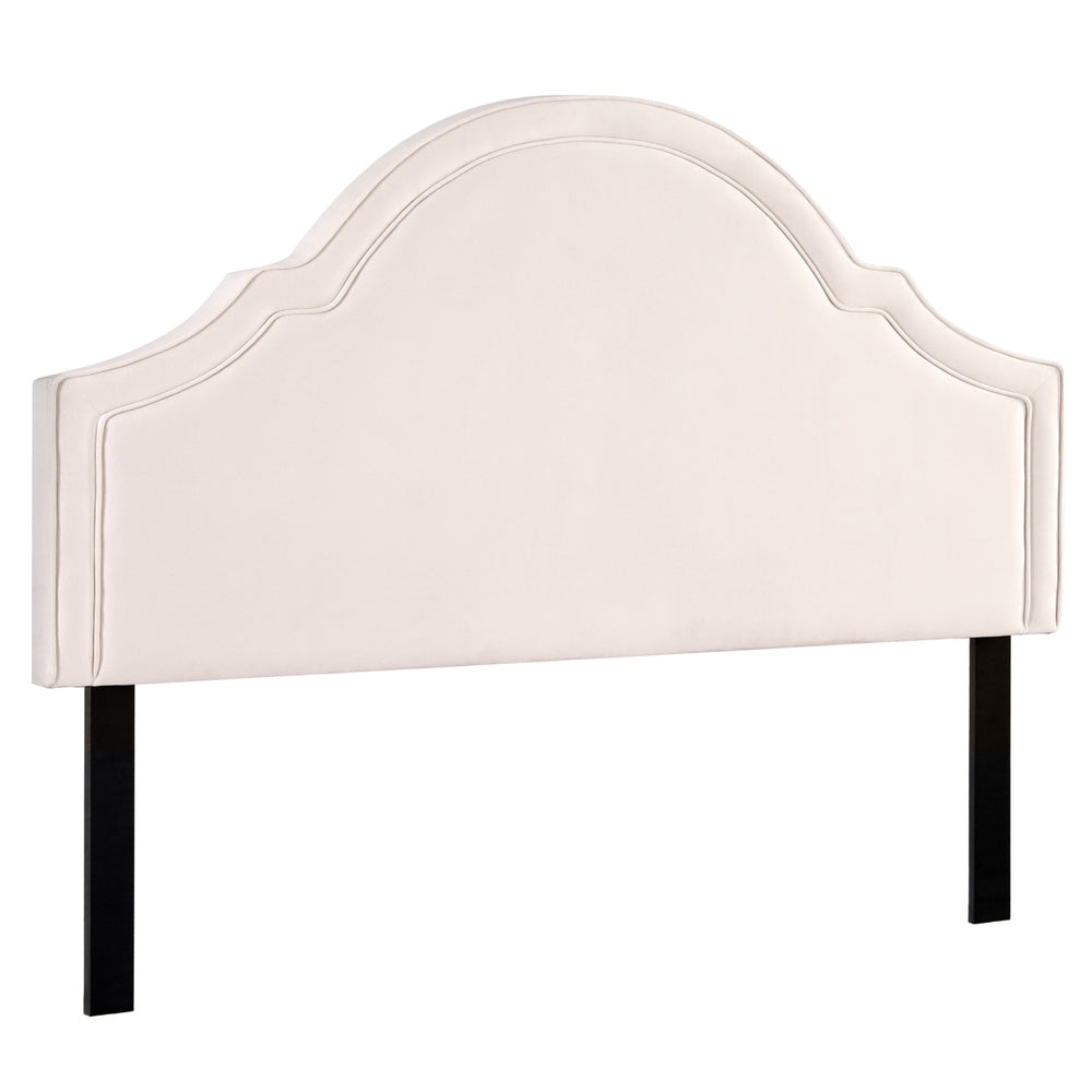 NNEDSZ Bed Frame Bed Head Headboard King Velvet IRIS Beige-0