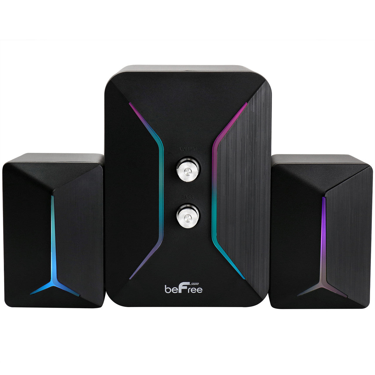 beFree Sound Computer Gaming 2.1 Speaker System with Color LED Lights-0
