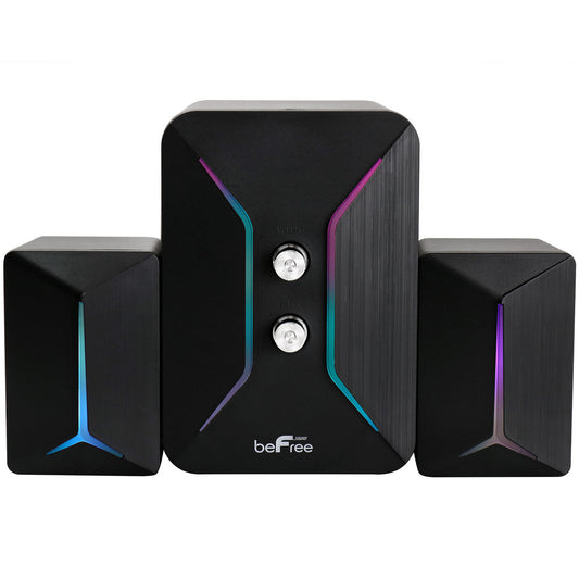 beFree Sound Computer Gaming 2.1 Speaker System with Color LED Lights-0