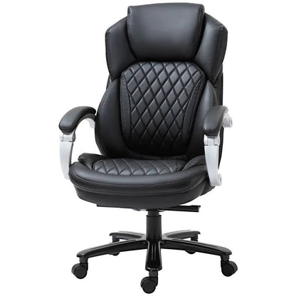Black Big and Tall Diamond Stitching Executive Adjustable Height Office Chair-0