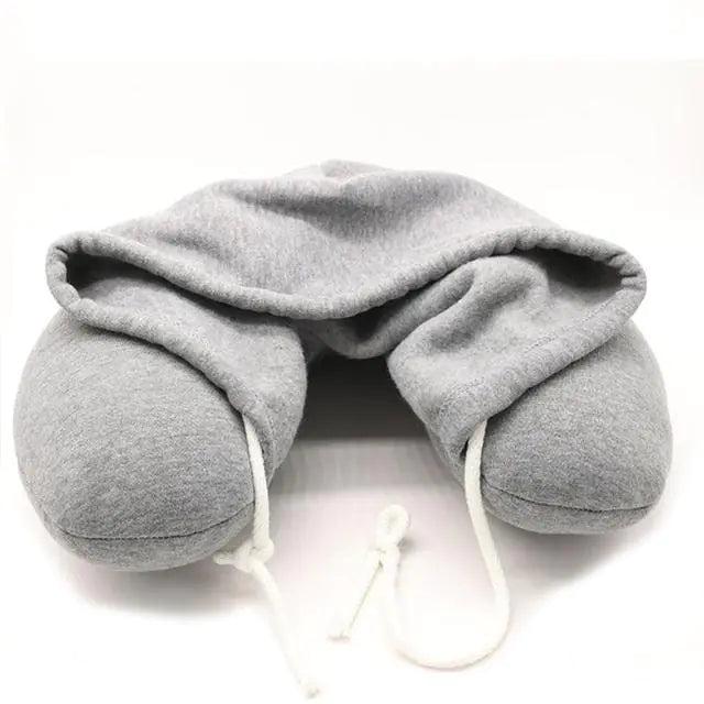 Hooded U-Shaped Neck Pillow for Comfort