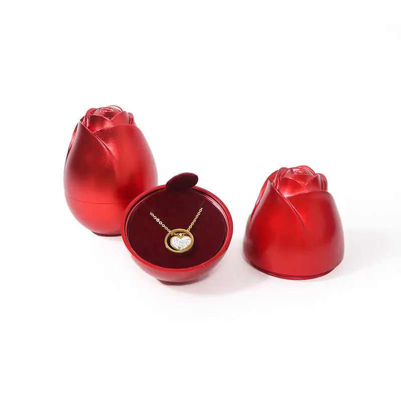 Creative Metal Rose Jewelry Box for Rings & Necklaces