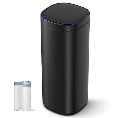 Black Motion Sensor Stainless Steel 13 gallon Trash Can with Ozone Button-2
