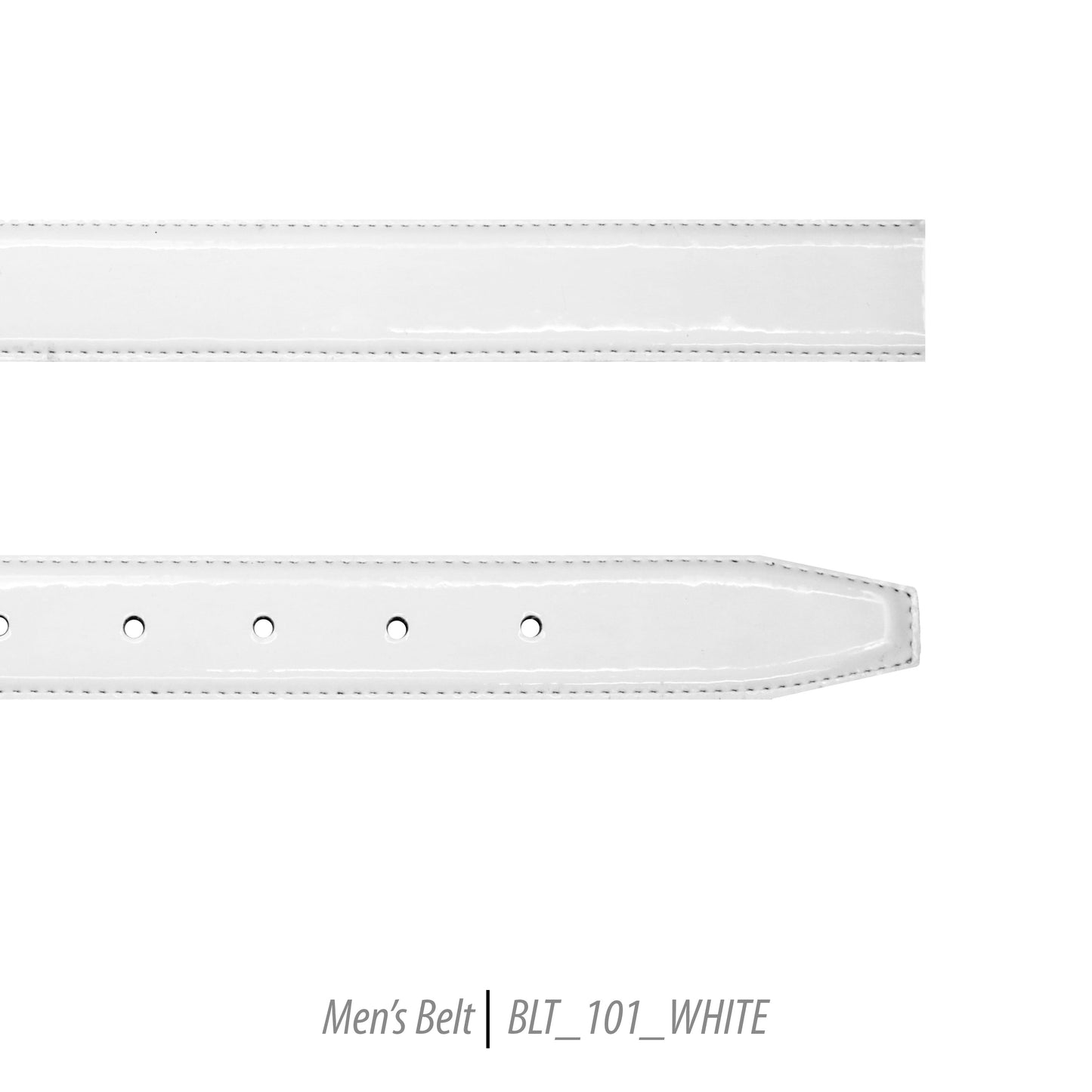 Ferrecci Mens 100% Genuine Shiny White Leather Belt - One size Fits All-0