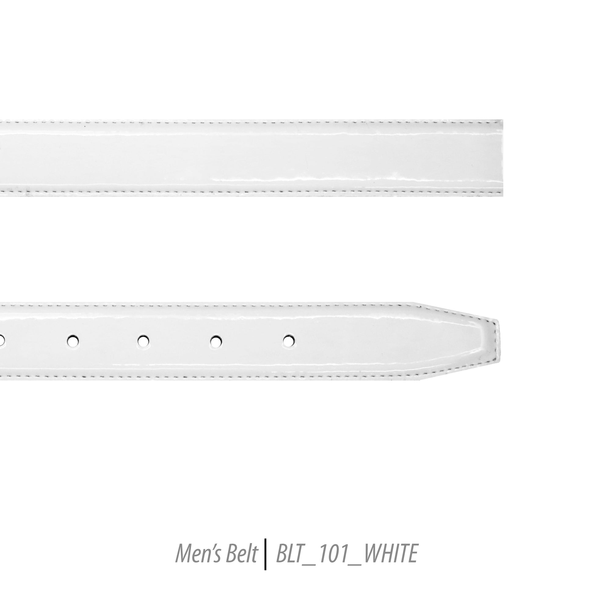 Ferrecci Mens 100% Genuine Shiny White Leather Belt - One size Fits All-0