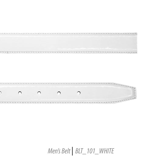 Ferrecci Mens 100% Genuine Shiny White Leather Belt - One size Fits All-0