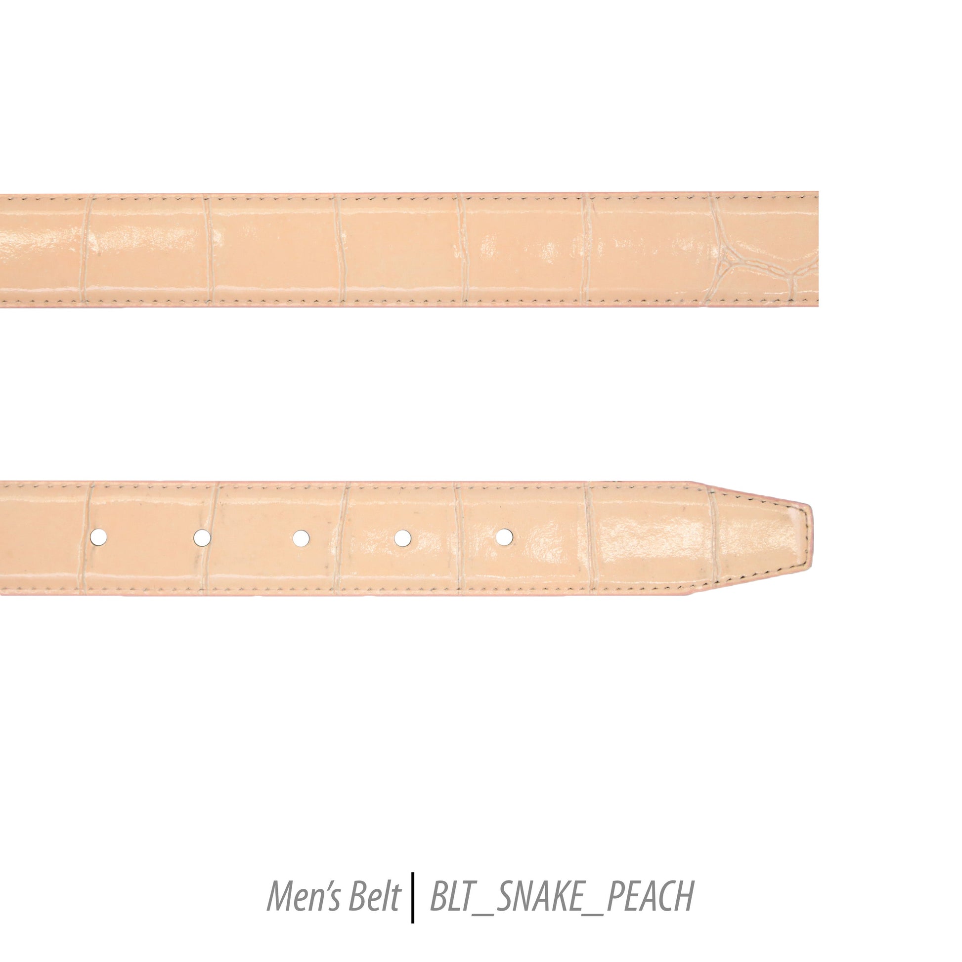 Ferrecci Mens 100% Genuine Leather Peach Belt w/Snake Top - One size Fits All-0