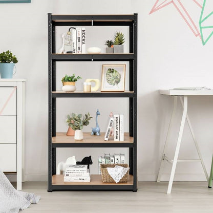 Black Heavy Duty 60-inch 5 Tier Adjustable Shelving Unit Garage Storage Rack-3