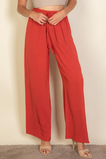 Drawstring waist wide leg minimalist pants (CAPELLA)-6