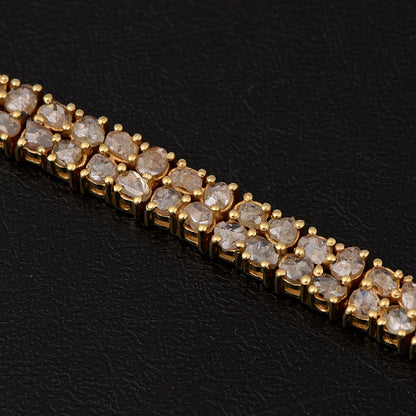 Champagne Diamond Tennis Bracelet – 925 Sterling Silver-2