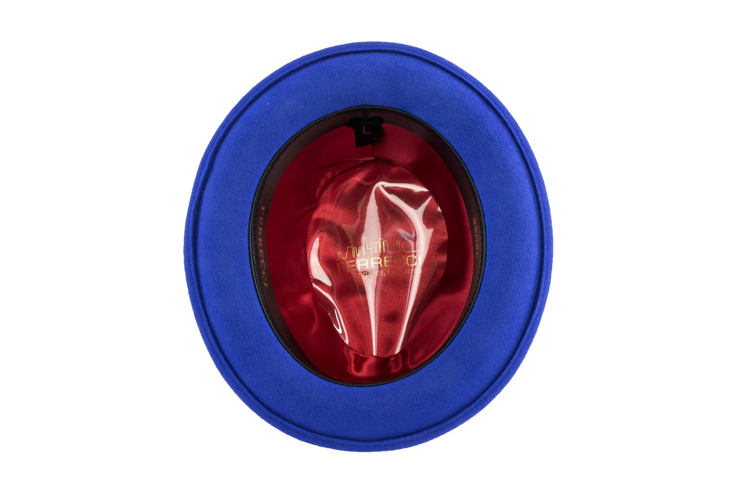 Ferrecci Brooks Soft 100% Australian Wool Felt Body With Removable Feather Royal Blue Hat Great For Travel.-3