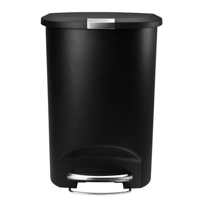 Black 13-Gallon Kitchen Trash Can with Foot Pedal Step Lid-1