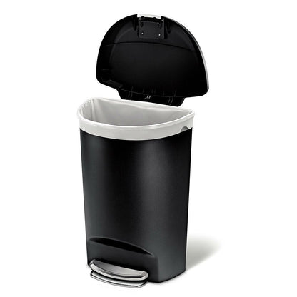 Black 13-Gallon Kitchen Trash Can with Foot Pedal Step Lid-2