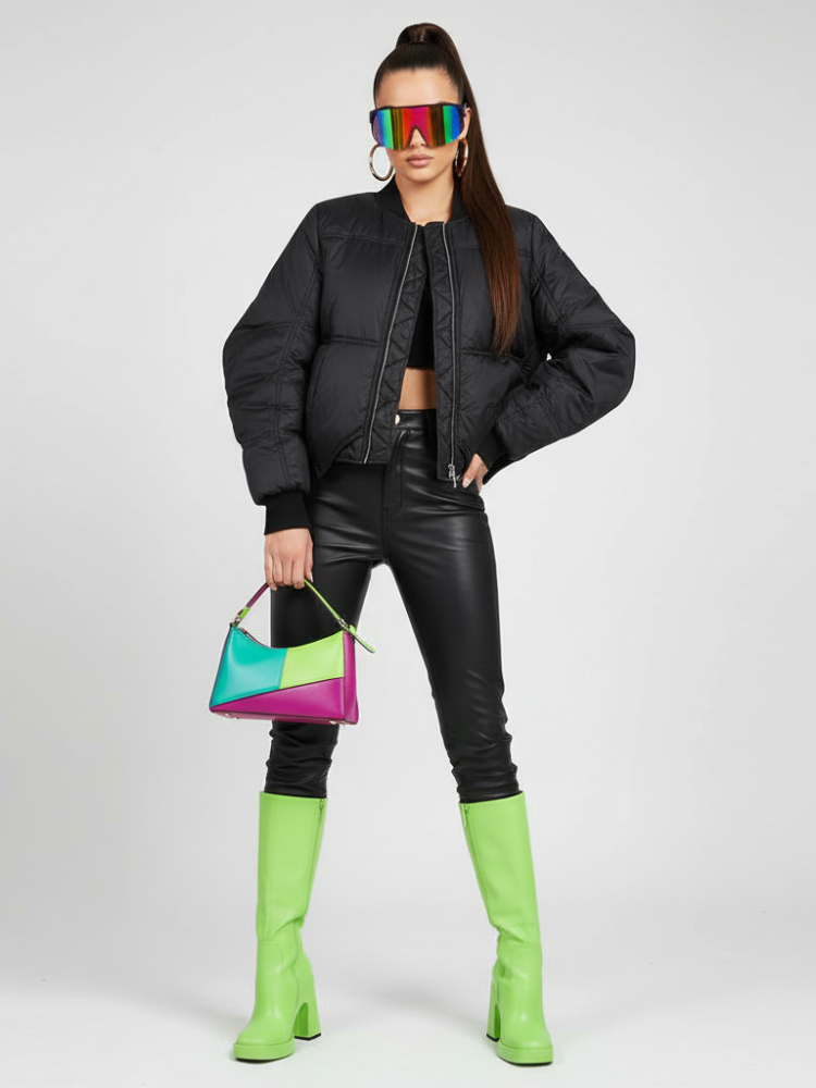 BUSHWICK Checkerboard Sequin Cropped Jacket BYMANYC ® New York-0