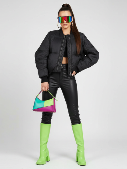 BUSHWICK Checkerboard Sequin Cropped Jacket BYMANYC ® New York-0