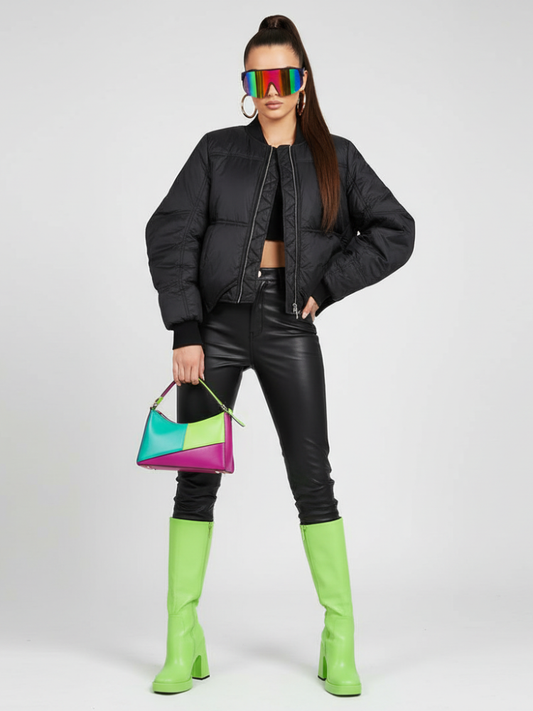 BUSHWICK Checkerboard Sequin Cropped Jacket BYMANYC ® New York-0