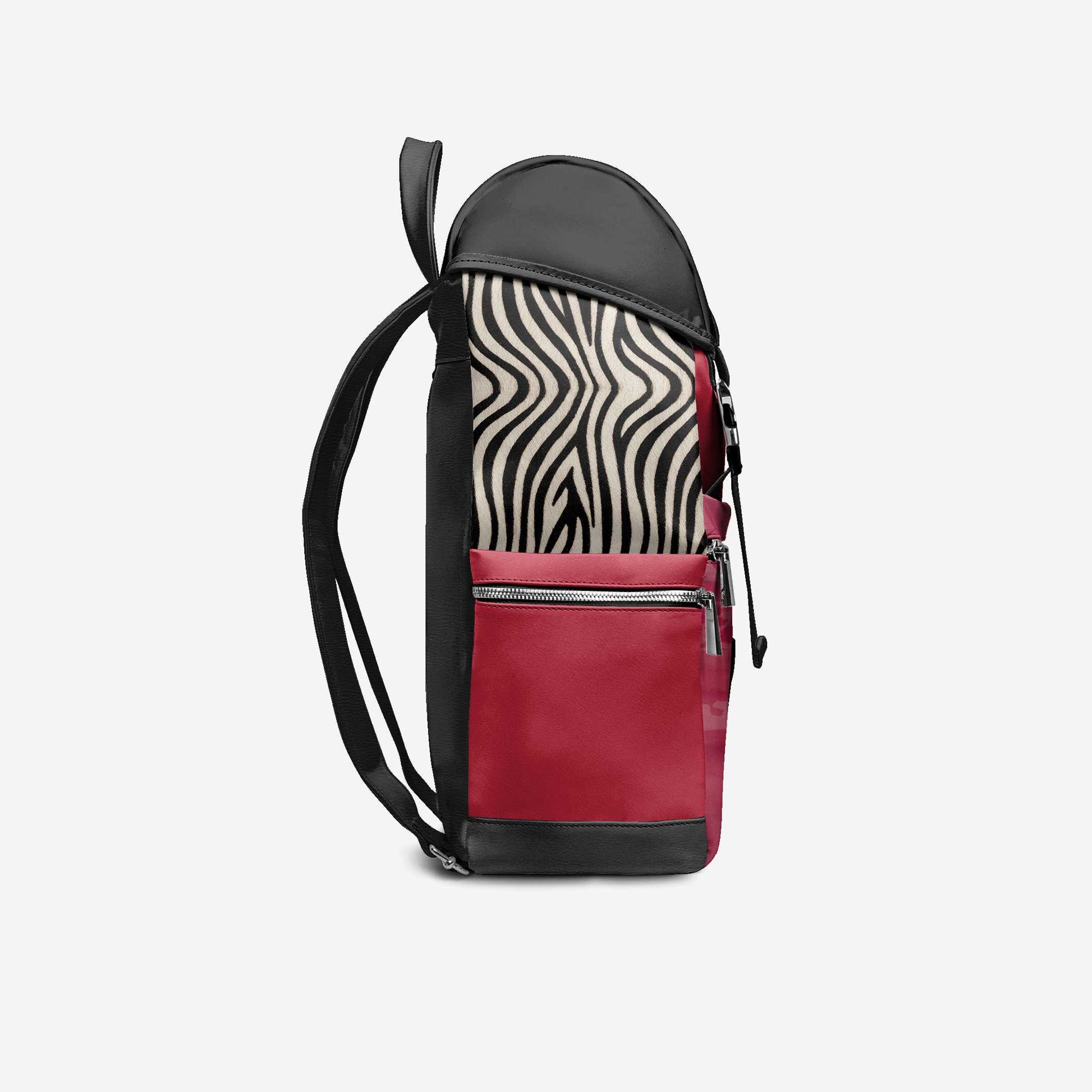 BYMANYC ® New York – NYC COUTURE Backpack in Fierce Red & Noir Zebra-3