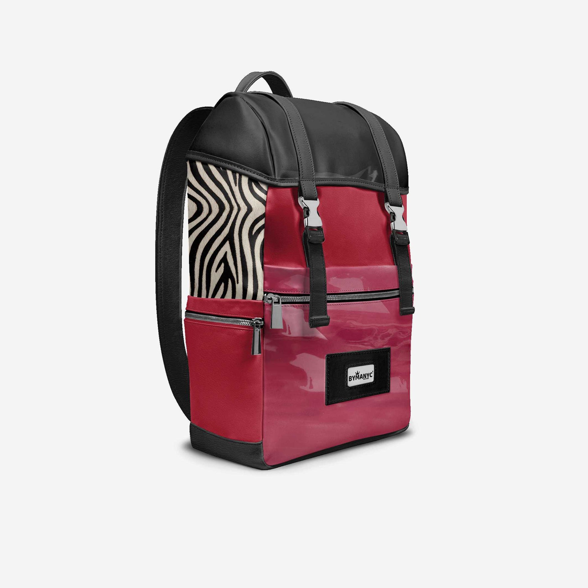 BYMANYC ® New York – NYC COUTURE Backpack in Fierce Red & Noir Zebra-0