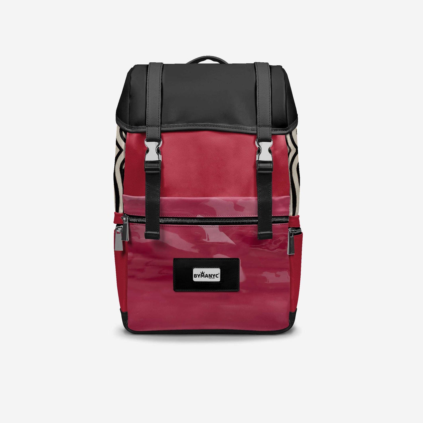 BYMANYC ® New York – NYC COUTURE Backpack in Fierce Red & Noir Zebra-1