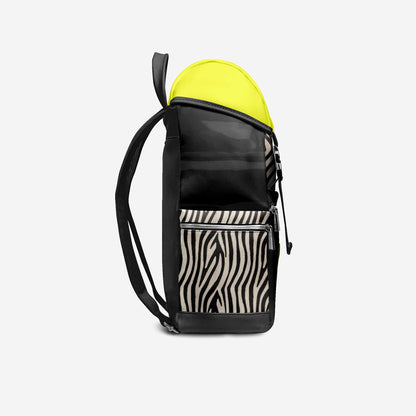 BYMANYC ® New York – NYC COUTURE Backpack in Zebra Print & Neon Yellow-2