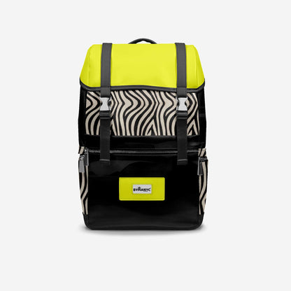 BYMANYC ® New York – NYC COUTURE Backpack in Zebra Print & Neon Yellow-1