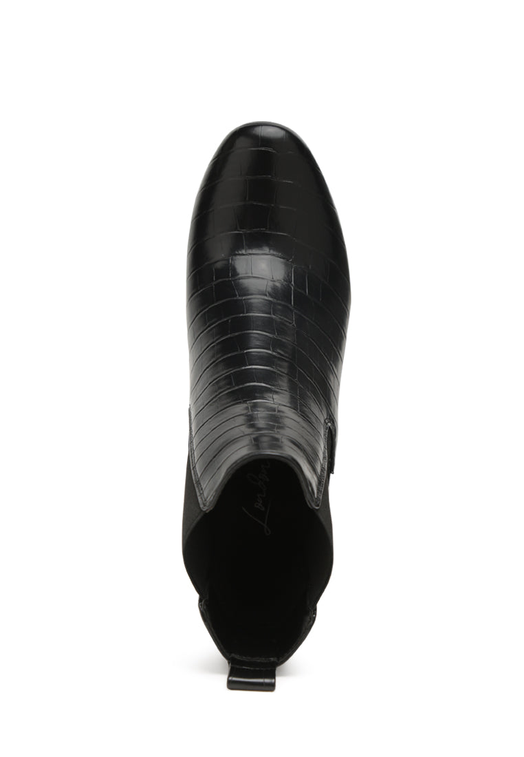 Babbel Faux Leather Block Heel Ankle Boots-1