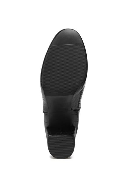 Babbel Faux Leather Block Heel Ankle Boots-2